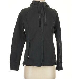 SwissTech Women's Black Hooded Full Zip Activewear Jacket with Pockets